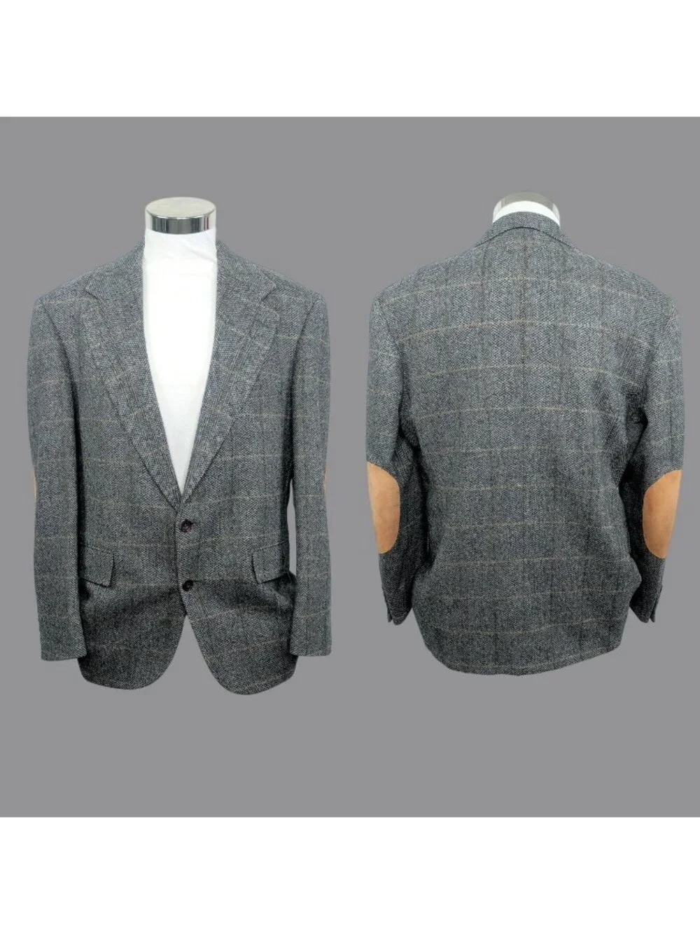 Vintage 80s Gray Tweed Blazer 41R Medium Evan Picone Sportscoat